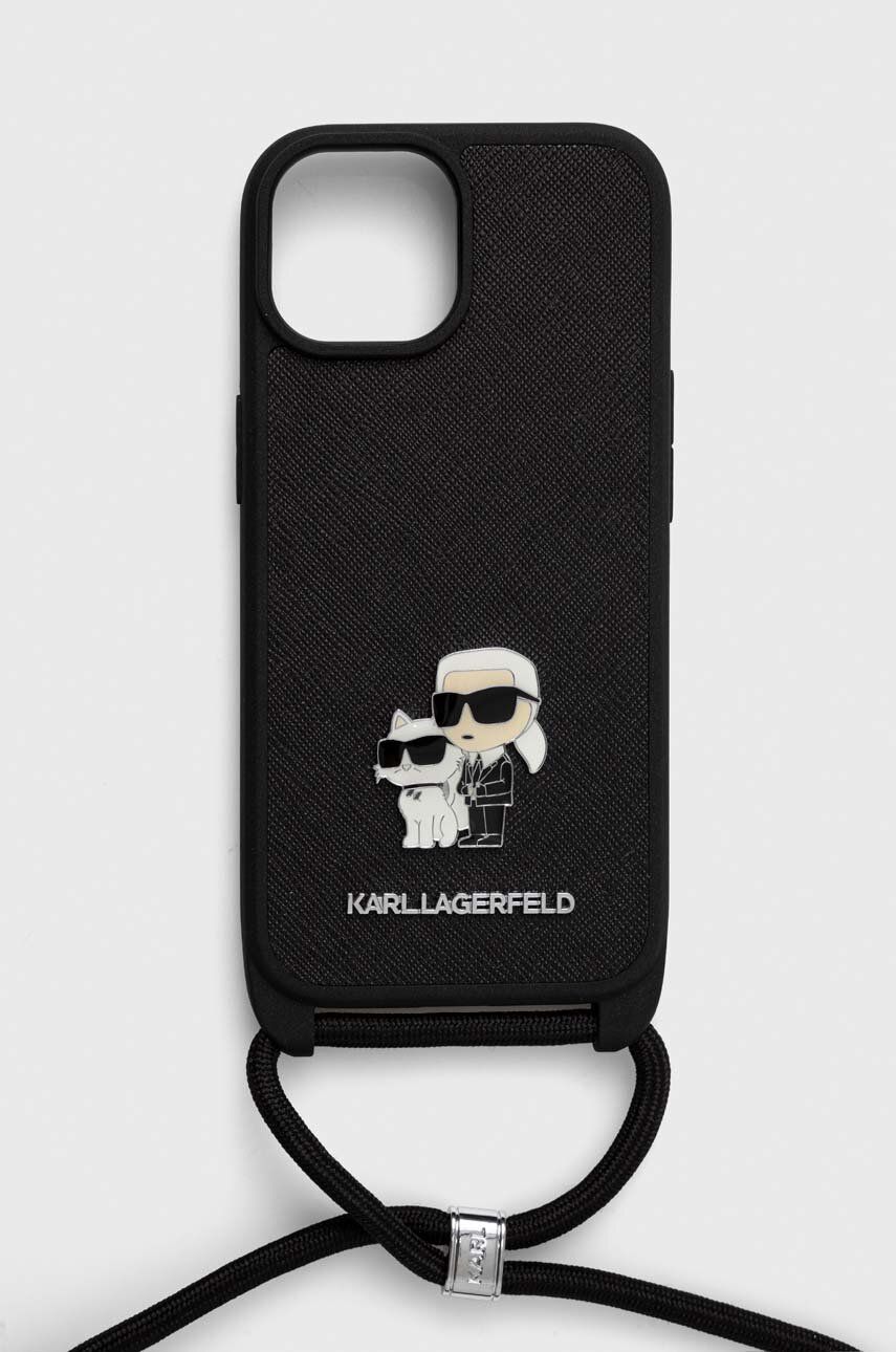 Karl Lagerfeld Husă pentru telefon iPhone 15 6.1 culoarea negru Karl Lagerfeld Husă pentru telefon iPhone 15 6.1 culoarea negru