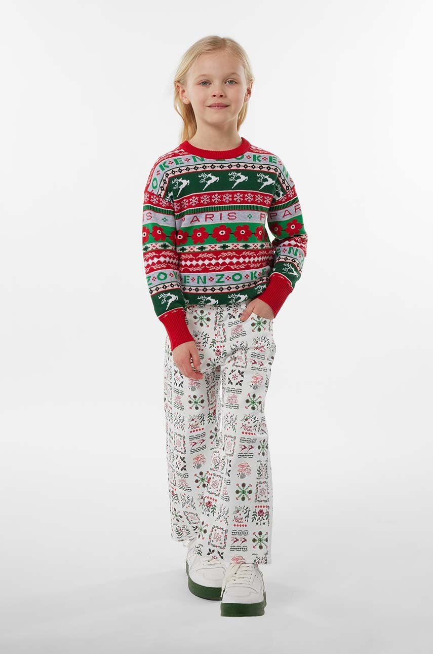 Kenzo Kids pulover pentru copii din amestec de lana culoarea rosu Kenzo Kids pulover pentru copii din amestec de lana culoarea rosu