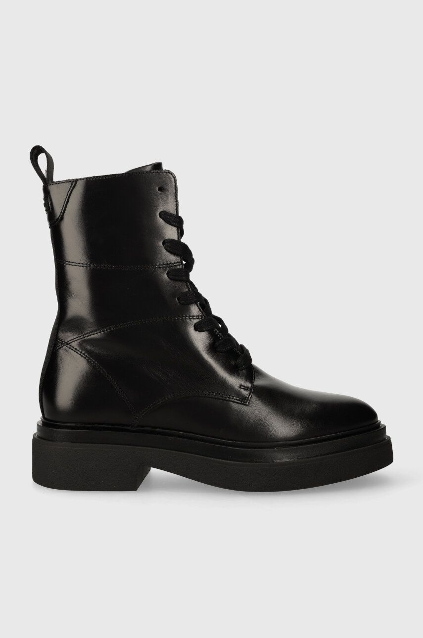 Gant cizme de piele Zandrin femei, culoarea negru, cu platforma, 27541381.G00 Gant cizme de piele Zandrin femei, culoarea negru, cu platforma, 27541381.G00