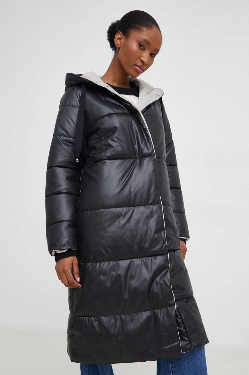 Answear Lab geaca cu doua fete femei, culoarea negru, de iarna Answear Lab geaca cu doua fete femei, culoarea negru, de iarna