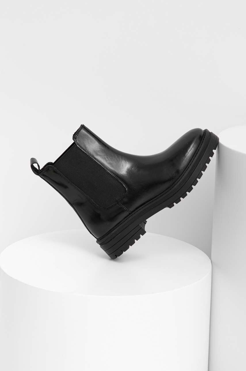 Answear Lab ghete chelsea de piele femei, culoarea negru, cu platforma Answear Lab ghete chelsea de piele femei, culoarea negru, cu platforma