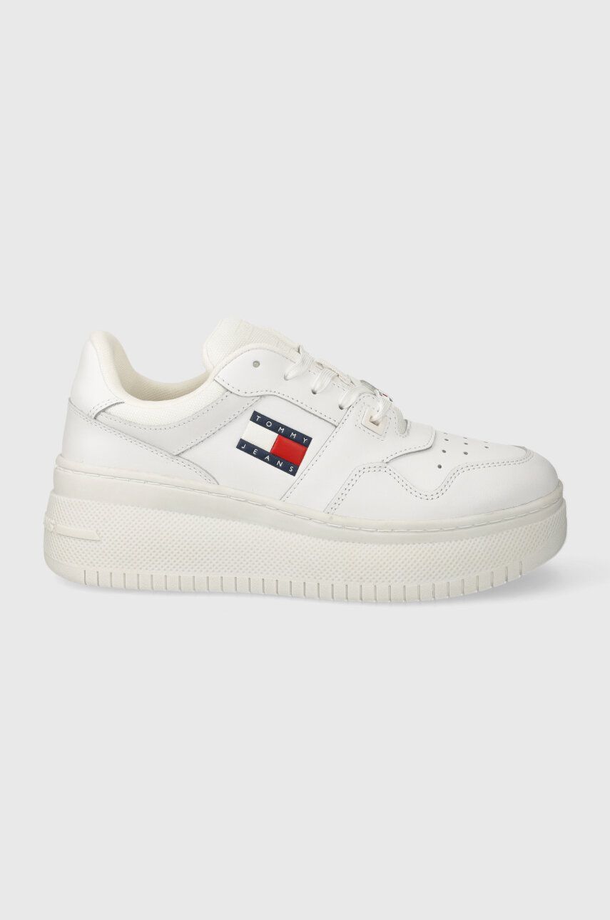 Tommy Jeans sneakers TJW RETRO BASKET FLATFORM ESS culoarea alb, EN0EN02506 Tommy Jeans sneakers TJW RETRO BASKET FLATFORM ESS culoarea alb, EN0EN02506