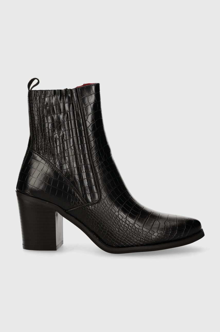 Answear Lab cizme femei, culoarea negru, cu toc drept, izolare usoara Answear Lab cizme femei, culoarea negru, cu toc drept, izolare usoara
