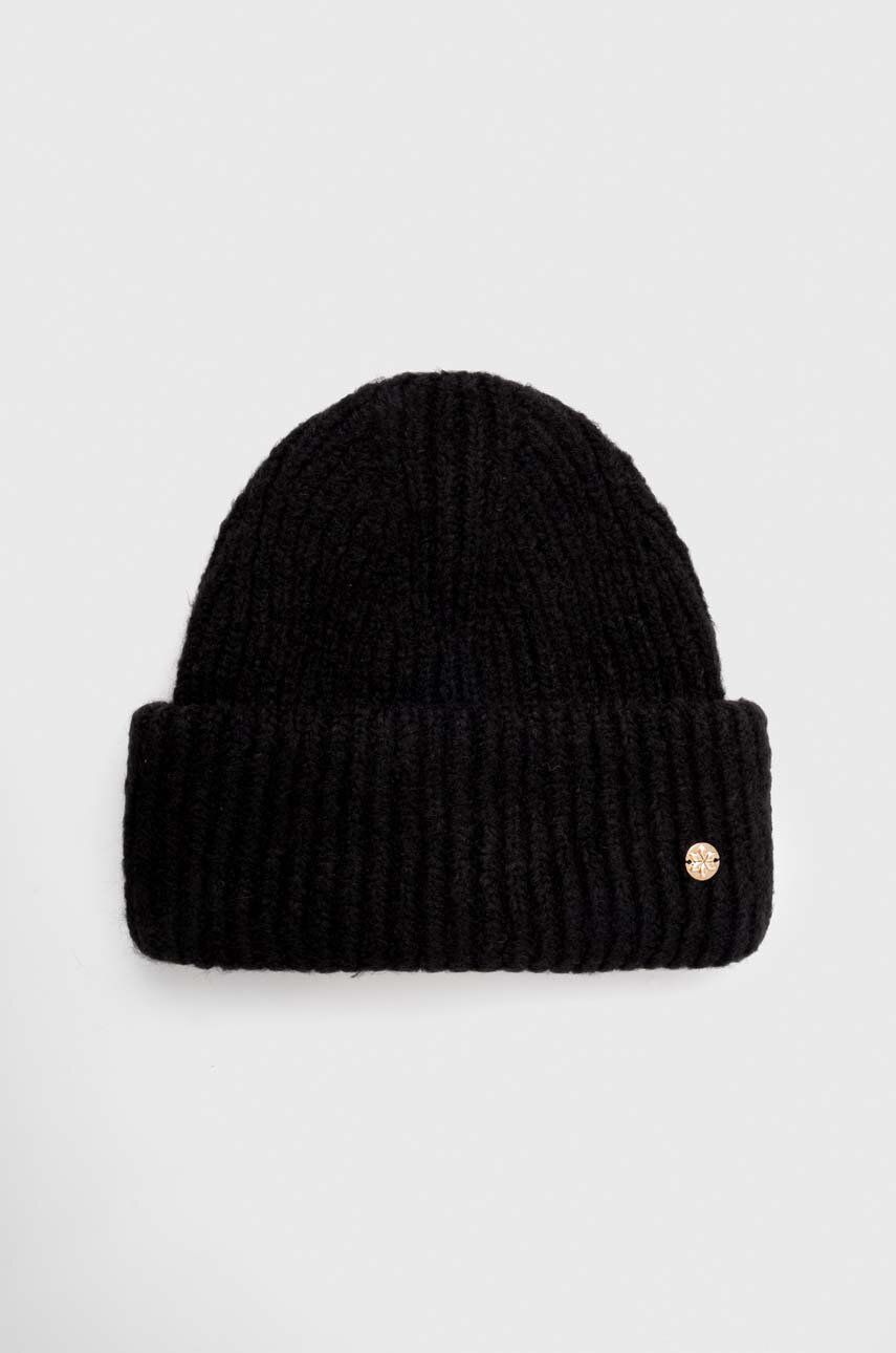 Granadilla caciula din amestec de lana culoarea negru, din tricot gros Granadilla caciula din amestec de lana culoarea negru, din tricot gros