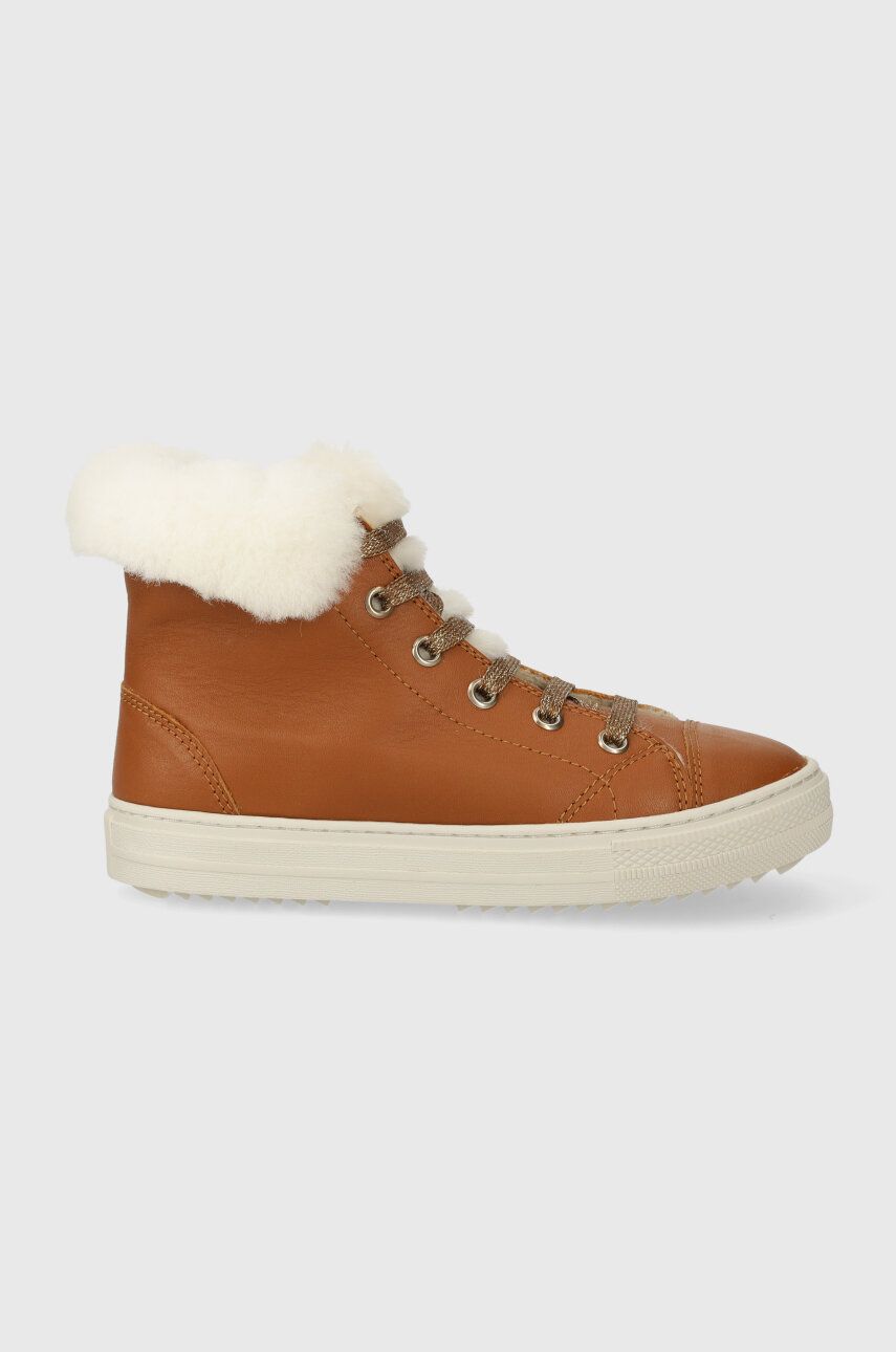 Pom D'api cizme de iarna pentru copii SWAG ZIP FUR culoarea maro Pom D'api cizme de iarna pentru copii SWAG ZIP FUR culoarea maro