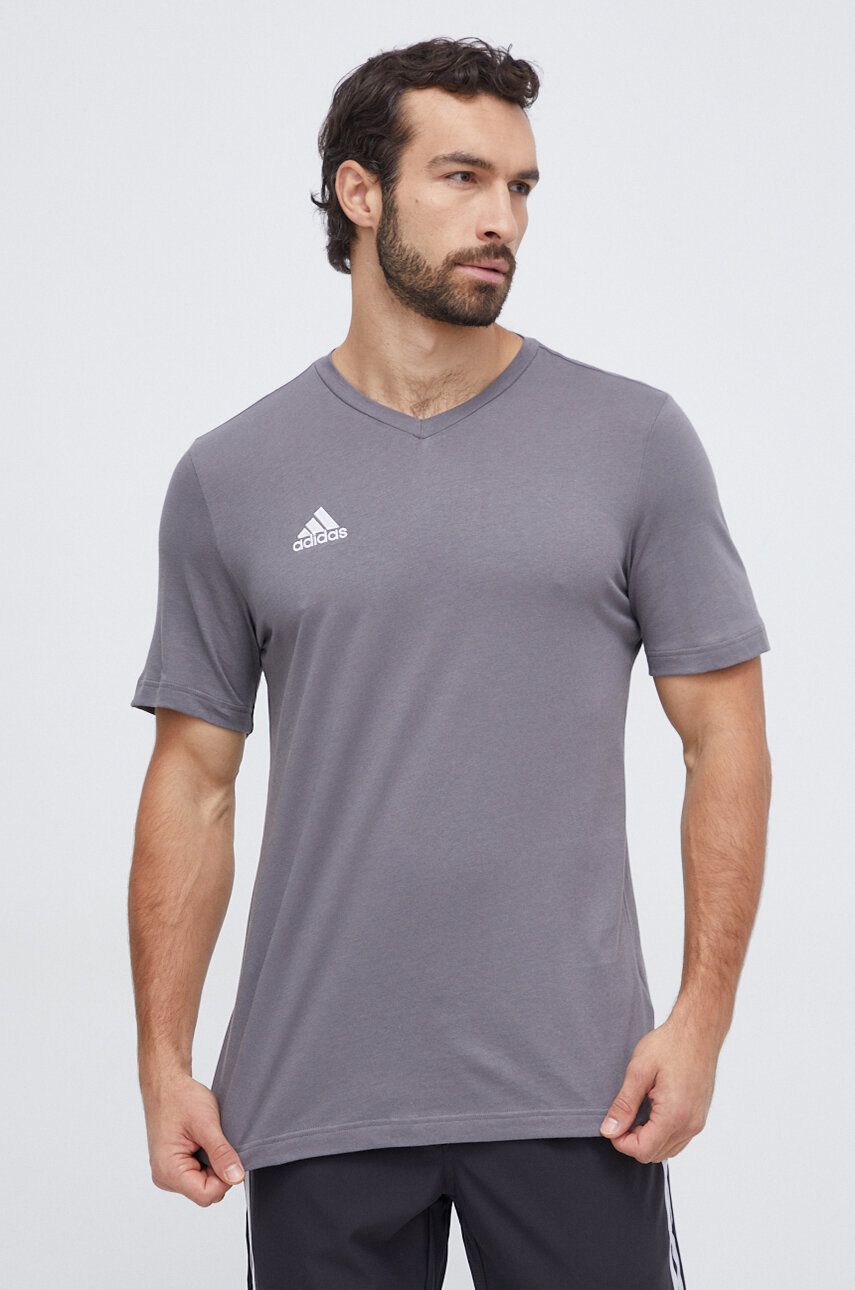 adidas Performance tricou Entrada 22 culoarea gri, cu imprimeu HC0449 adidas Performance tricou Entrada 22 culoarea gri, cu imprimeu HC0449