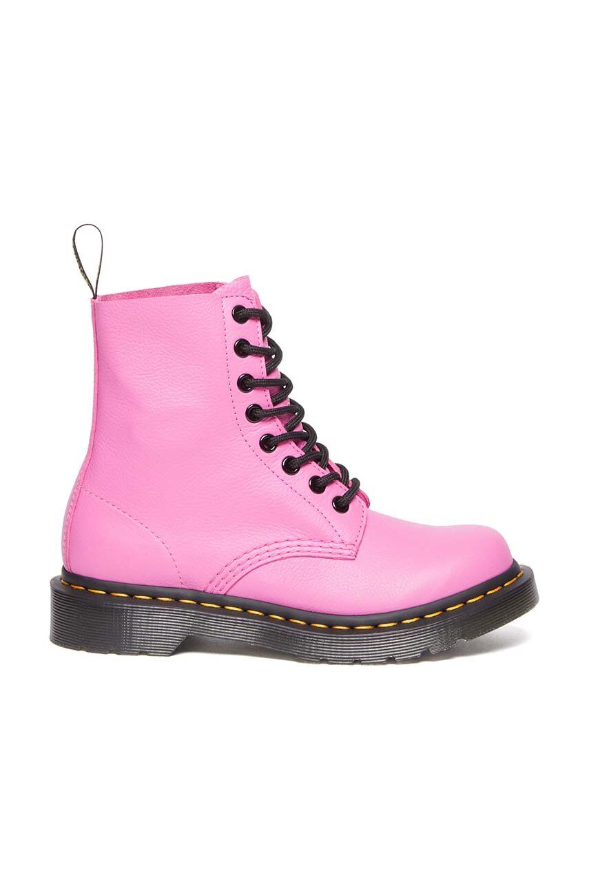 Dr. Martens bocanci de piele 1460 Pascal femei, culoarea roz, cu toc plat, DM30689717 Dr. Martens bocanci de piele 1460 Pascal femei, culoarea roz, cu toc plat, DM30689717