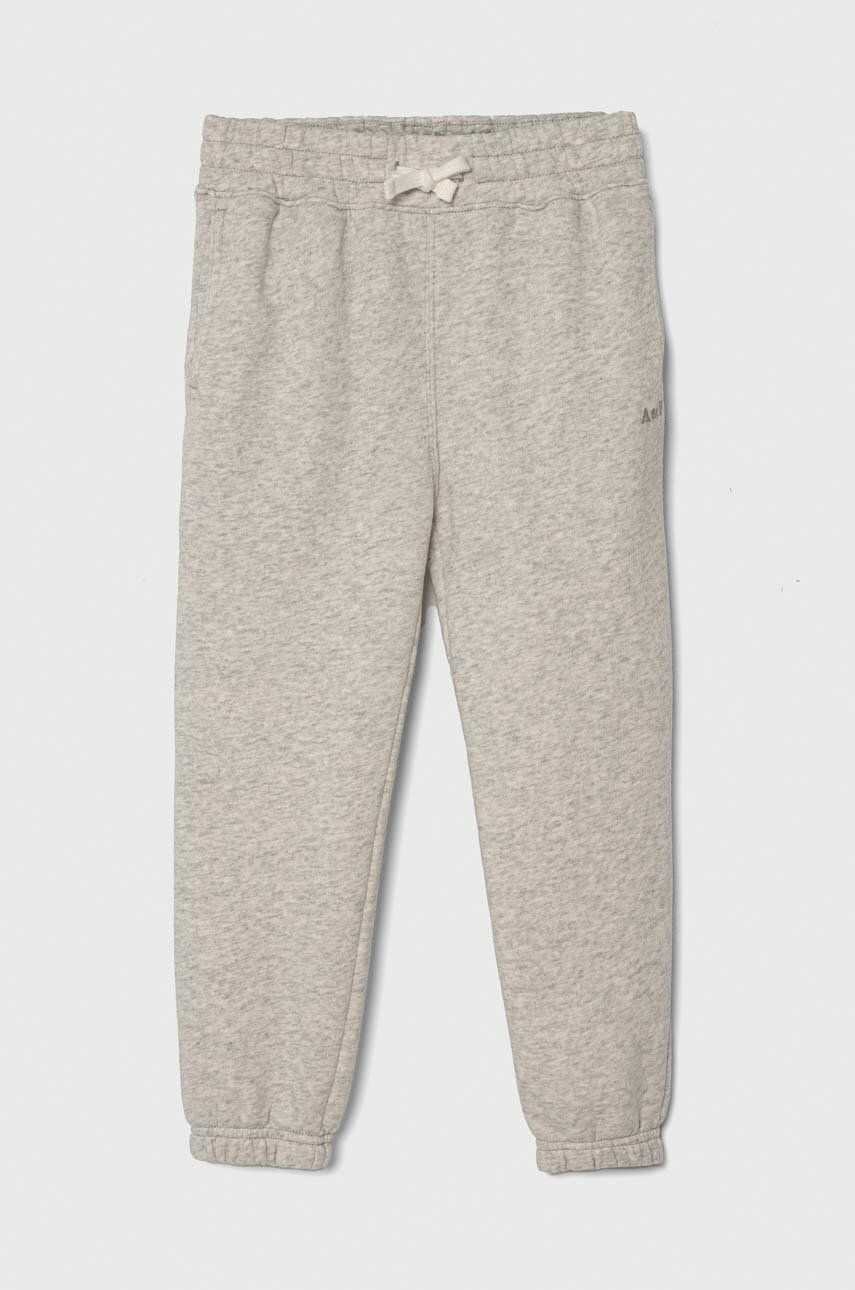 Abercrombie & Fitch pantaloni de trening pentru copii culoarea gri, melanj Abercrombie & Fitch pantaloni de trening pentru copii culoarea gri, melanj