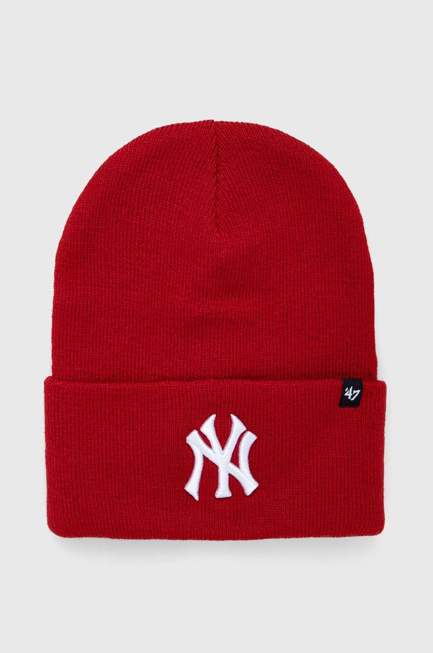 47brand caciula MLB New York Yankees culoarea rosu, din tesatura neteda 47brand caciula MLB New York Yankees culoarea rosu, din tesatura neteda