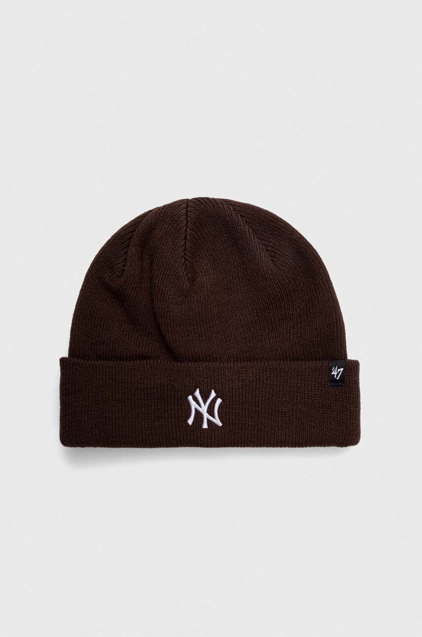 47brand caciula New York Yankees Randle culoarea maro, din tricot gros 47brand caciula New York Yankees Randle culoarea maro, din tricot gros