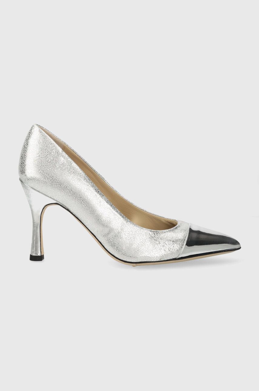 Custommade stilettos de piele Awa Twinkle culoarea argintiu, 000303014 Custommade stilettos de piele Awa Twinkle culoarea argintiu, 000303014