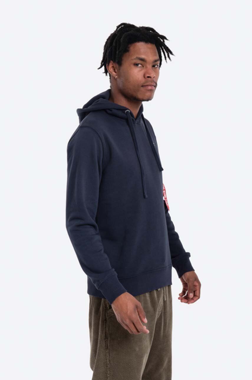 Alpha Industries bluză bluză Alpha Industries X-Fit Hoody bărbați, culoarea bleumarin, cu glugă, uni 158321.07-navy Alpha Industries bluză bluză Alpha Industries X-Fit Hoody bărbați, culoarea bleumarin, cu glugă, uni 158321.07-navy