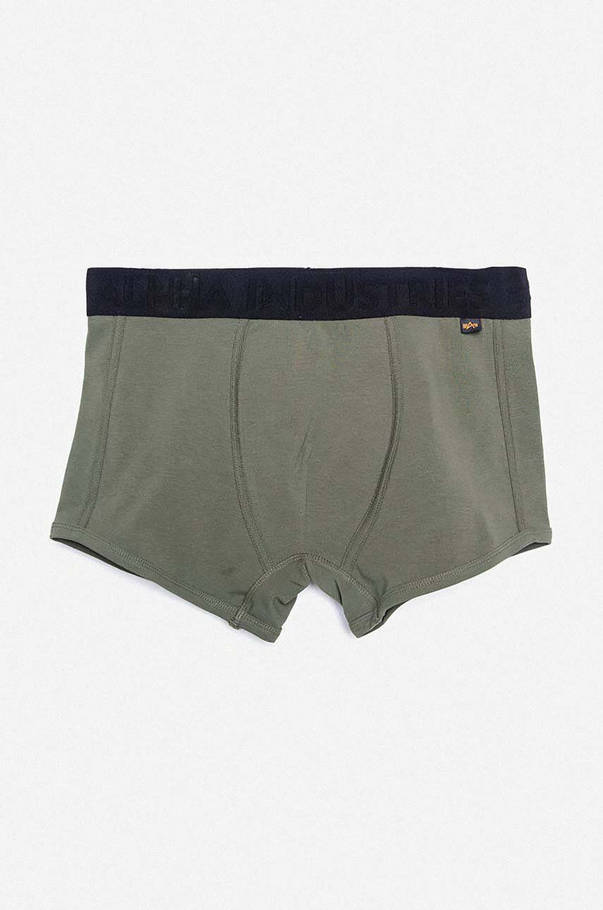 Alpha Industries boxeri 2-pack bărbați, culoarea verde 118924.257-green Alpha Industries boxeri 2-pack bărbați, culoarea verde 118924.257-green