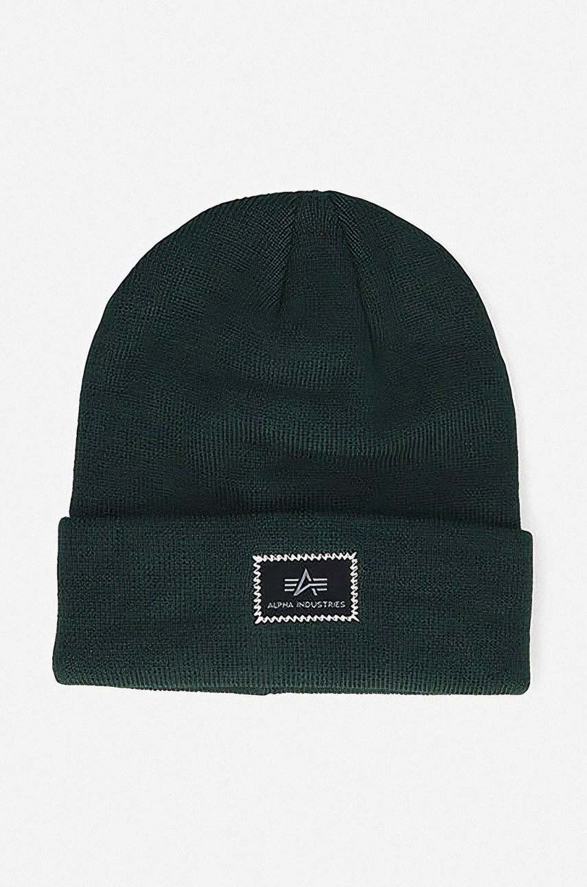 Alpha Industries căciulă X-Fit Beanie culoarea verde, din tesatura unia 168905.610-green Alpha Industries căciulă X-Fit Beanie culoarea verde, din tesatura unia 168905.610-green
