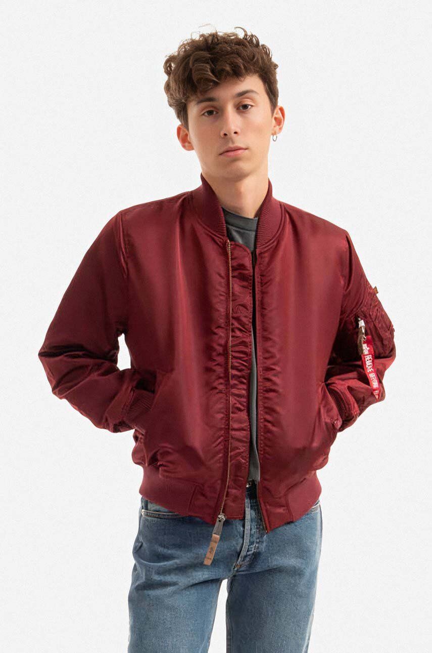 Alpha Industries geacă bomber ALPHA INDUSTRIES MA-1 VF bărbați, culoarea bordo, de tranziție 191118.184-maroon Alpha Industries geacă bomber ALPHA INDUSTRIES MA-1 VF bărbați, culoarea bordo, de tranziție 191118.184-maroon