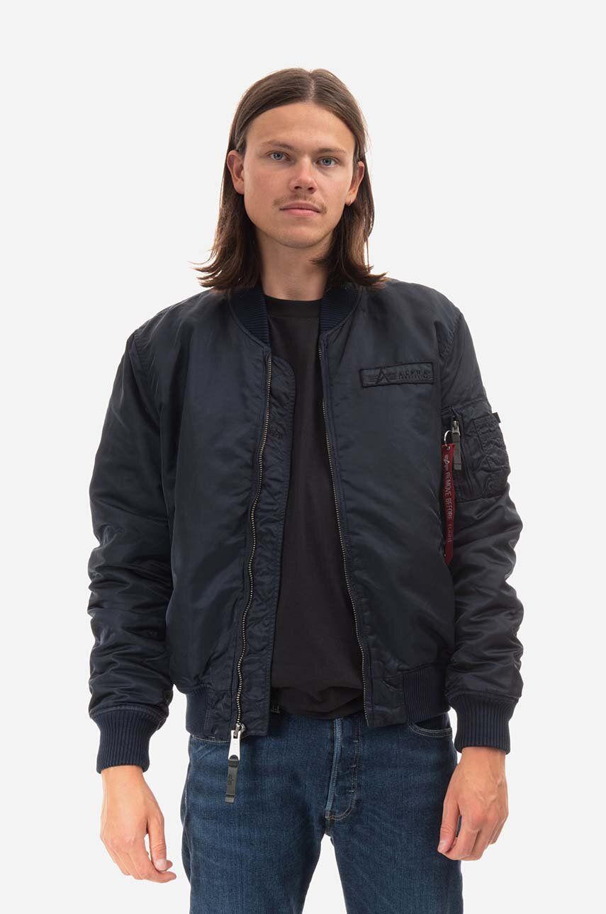 Alpha Industries geacă bomber MA-1 VF Authentic Overdyed bărbați, culoarea bleumarin, de tranziție 108130.07-navy Alpha Industries geacă bomber MA-1 VF Authentic Overdyed bărbați, culoarea bleumarin, de tranziție 108130.07-navy