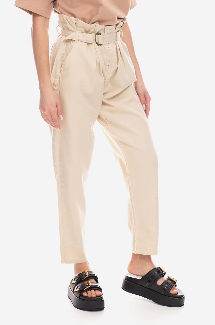Alpha Industries pantaloni de bumbac culoarea bej, drept 136023.578-beige Alpha Industries pantaloni de bumbac culoarea bej, drept 136023.578-beige