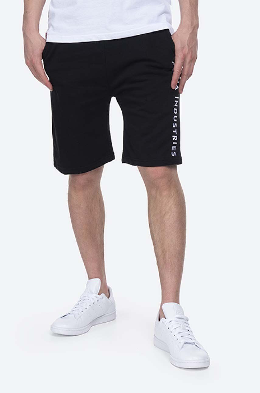 Alpha Industries pantaloni scurți Al Sweat bărbați, culoarea negru 116365.03-black Alpha Industries pantaloni scurți Al Sweat bărbați, culoarea negru 116365.03-black