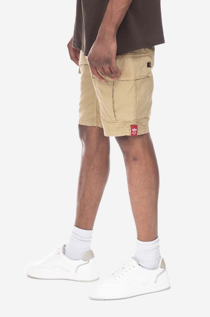 Alpha Industries pantaloni scurți din bumbac Alpha Industries Ripstop Jogger Short 106250 14 culoarea bej 106250.14-beige Alpha Industries pantaloni scurți din bumbac Alpha Industries Ripstop Jogger Short 106250 14 culoarea bej 106250.14-beige