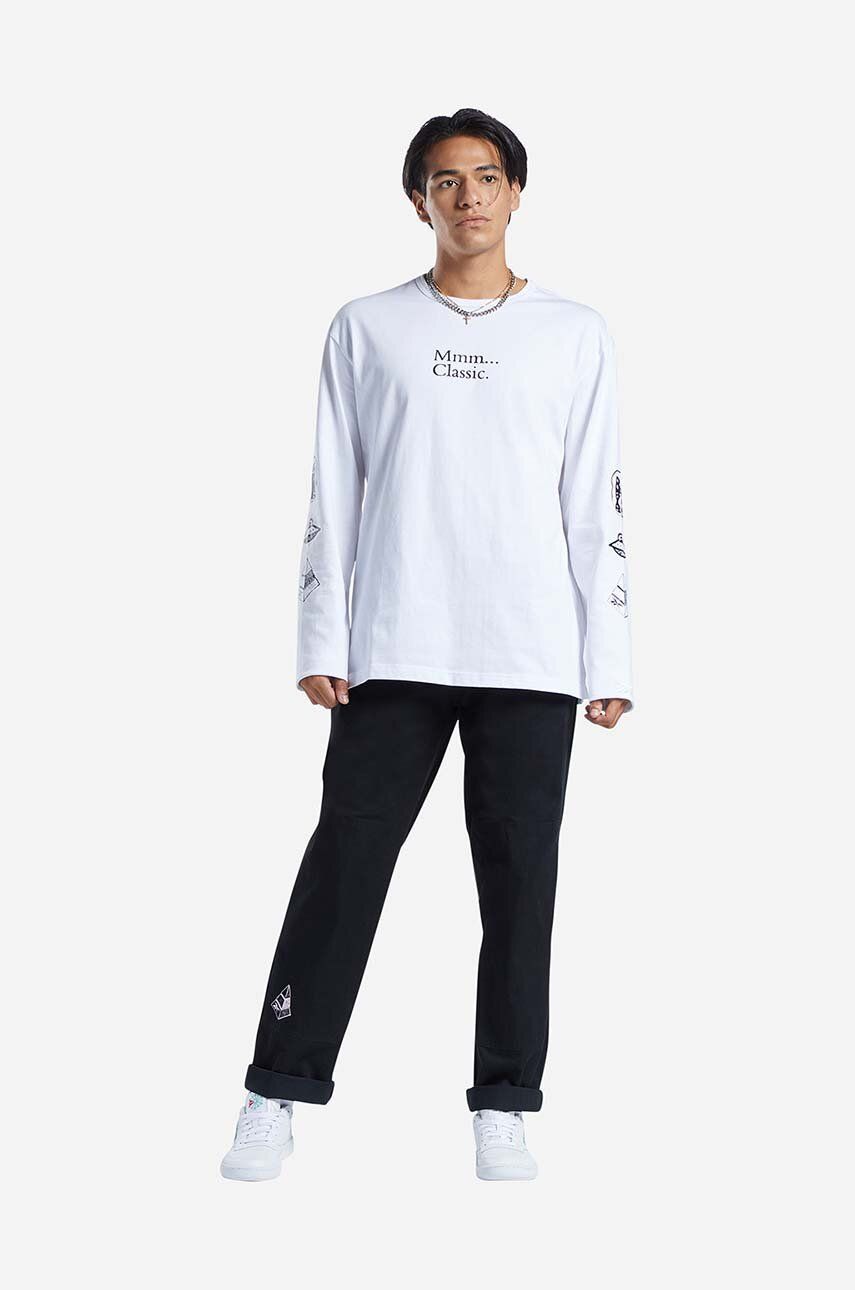 Reebok Classic longsleeve din bumbac Skateboard longsleeve Tee HT8175 culoarea alb, cu imprimeu HT8175-white Reebok Classic longsleeve din bumbac Skateboard longsleeve Tee HT8175 culoarea alb, cu imprimeu HT8175-white