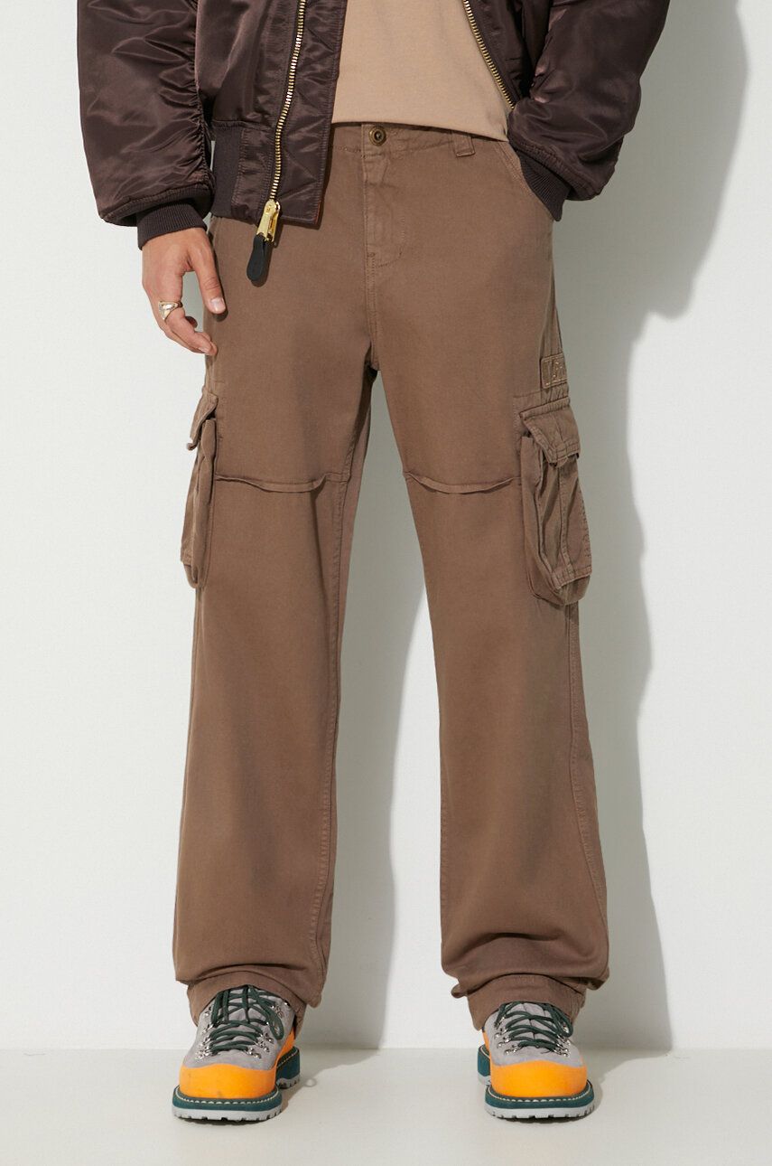 Alpha Industries pantaloni de bumbac Jet Pant culoarea bej, drept 101212.183 Alpha Industries pantaloni de bumbac Jet Pant culoarea bej, drept 101212.183