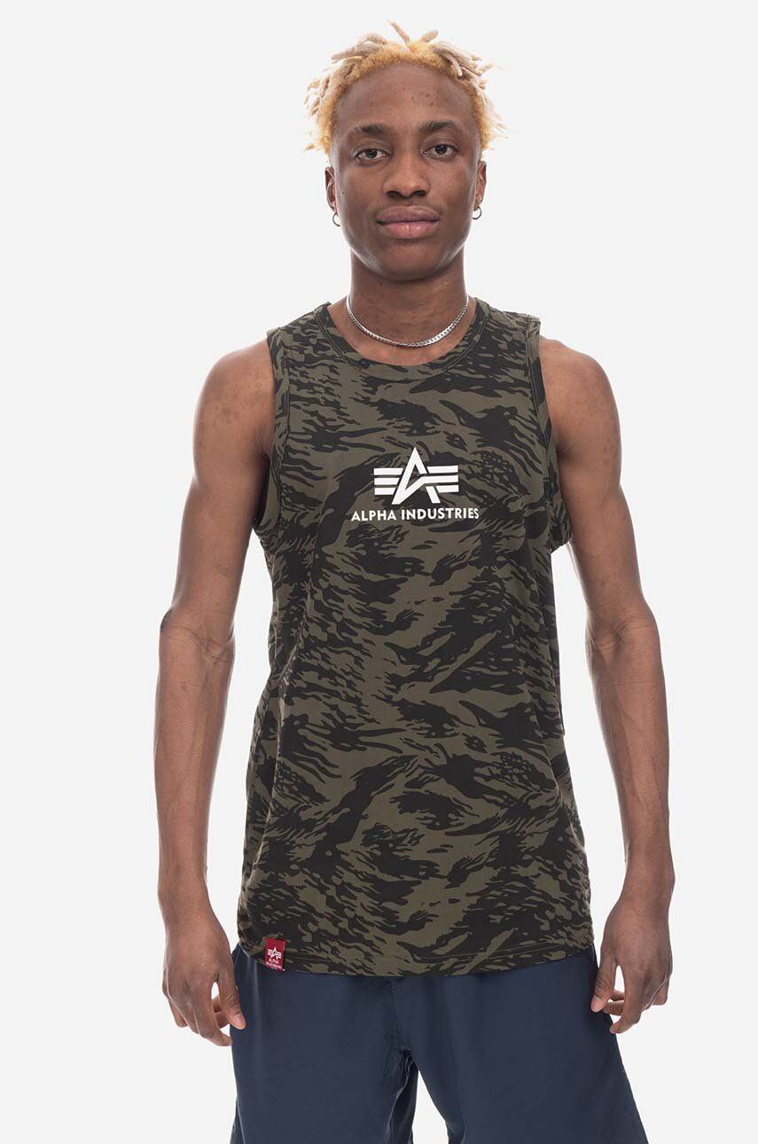 Alpha Industries tricou din bumbac Alpha Industries Basic Tank Camo 126566C 634 culoarea verde 126566C.634-green Alpha Industries tricou din bumbac Alpha Industries Basic Tank Camo 126566C 634 culoarea verde 126566C.634-green