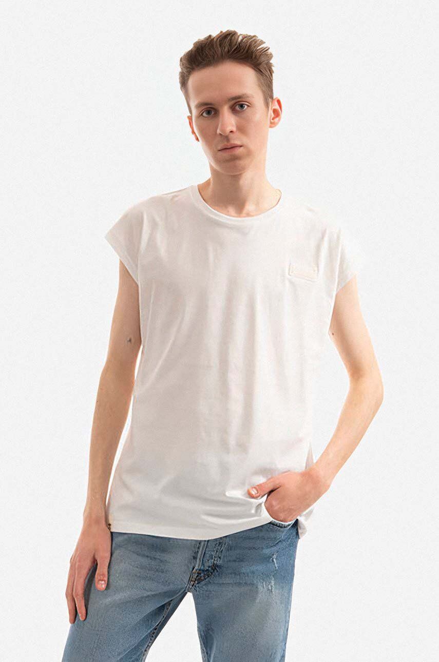 Alpha Industries tricou din bumbac culoarea alb, uni 118530.626-white Alpha Industries tricou din bumbac culoarea alb, uni 118530.626-white