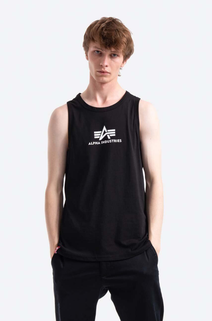 Alpha Industries tricou din bumbac culoarea negru 126566.03-black Alpha Industries tricou din bumbac culoarea negru 126566.03-black