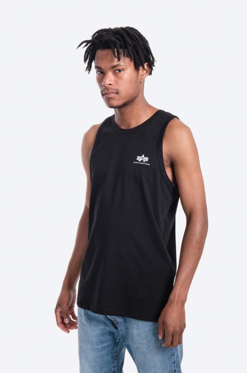 Alpha Industries tricou din bumbac culoarea negru 196541.03-black Alpha Industries tricou din bumbac culoarea negru 196541.03-black