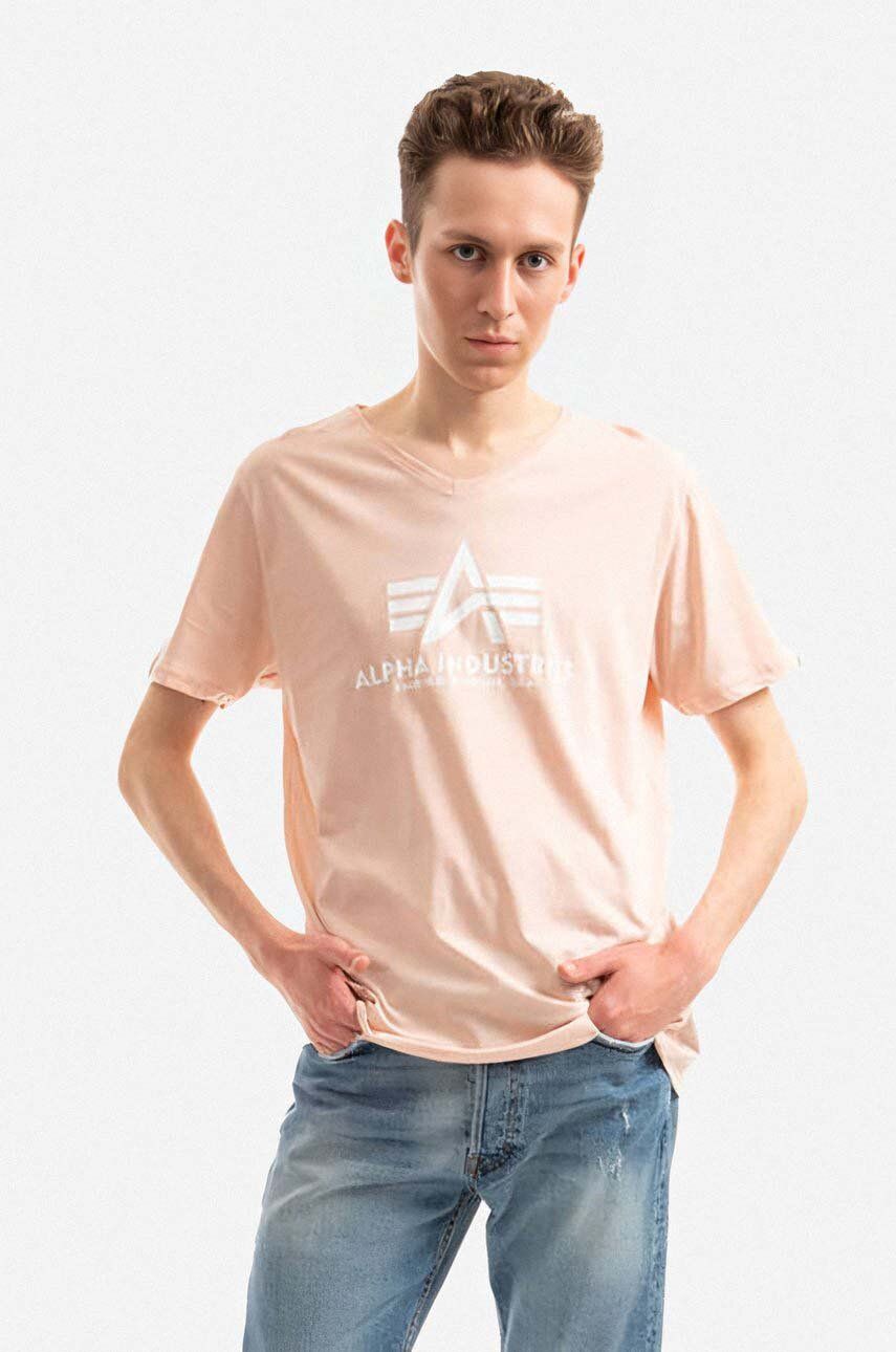 Alpha Industries tricou din bumbac culoarea portocaliu, cu imprimeu 106512.640-orange Alpha Industries tricou din bumbac culoarea portocaliu, cu imprimeu 106512.640-orange