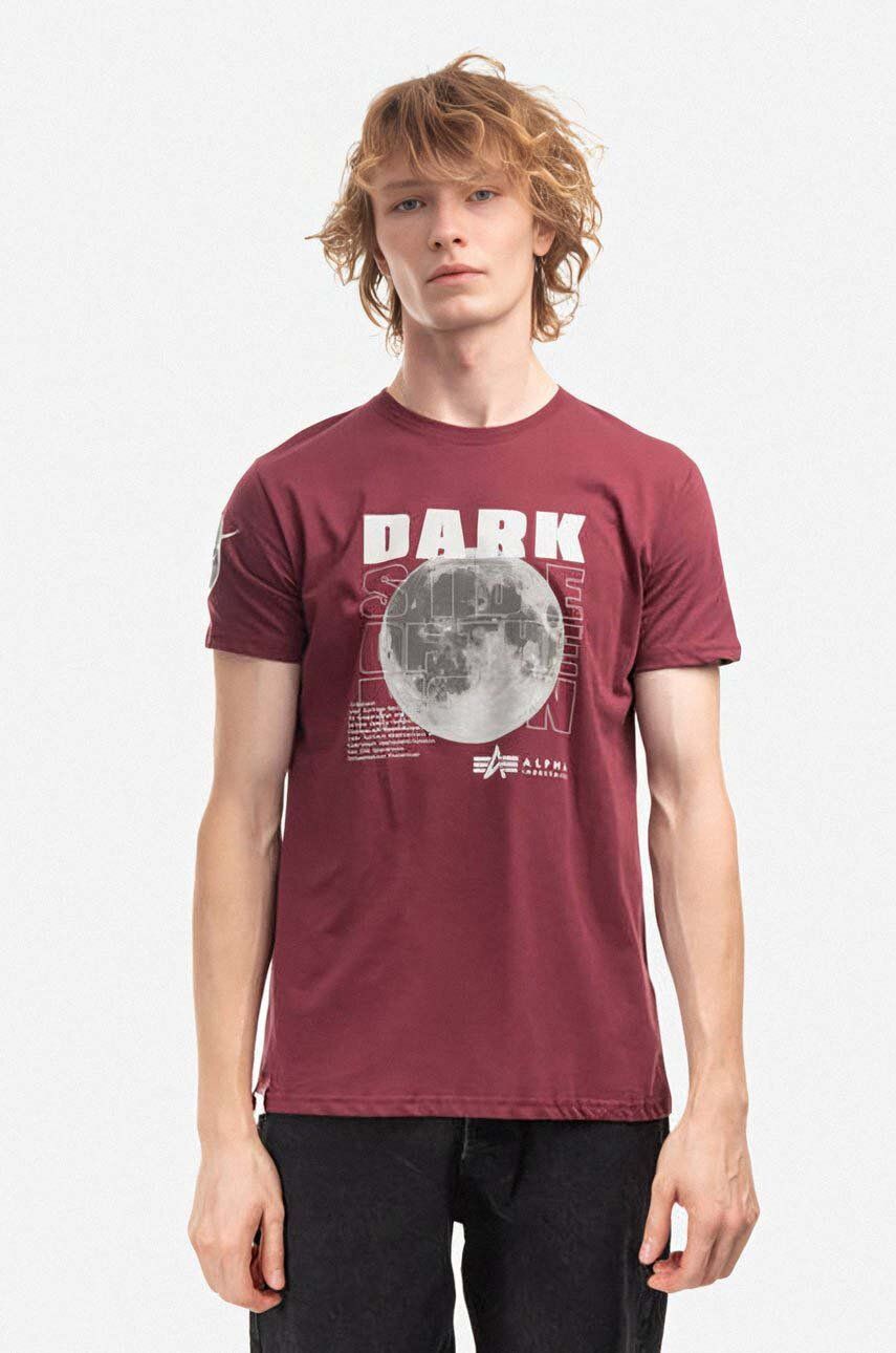 Alpha Industries tricou din bumbac culoarea roșu, cu imprimeu 108510.184-red Alpha Industries tricou din bumbac culoarea roșu, cu imprimeu 108510.184-red