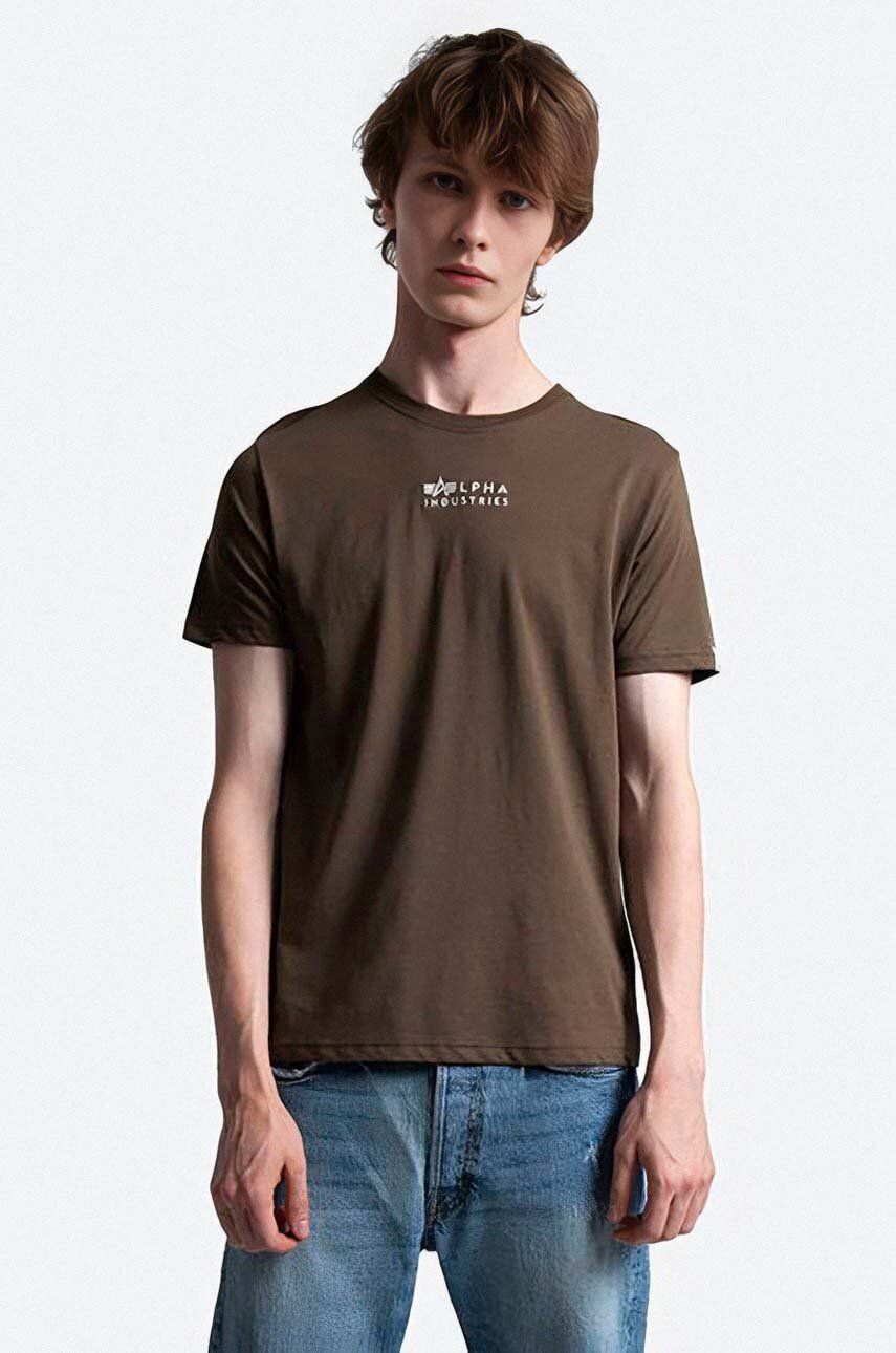 Alpha Industries tricou din bumbac culoarea verde, uni 118529.629-green Alpha Industries tricou din bumbac culoarea verde, uni 118529.629-green