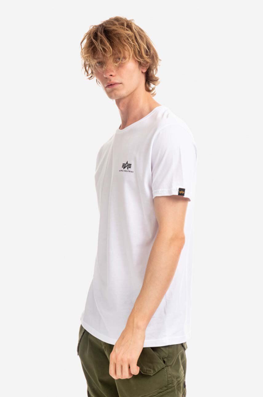 Alpha Industries tricou din bumbac Koszulka Alpha Industries Backprint T 128507 09 culoarea alb, cu imprimeu 128507.09-white Alpha Industries tricou din bumbac Koszulka Alpha Industries Backprint T 128507 09 culoarea alb, cu imprimeu 128507.09-white