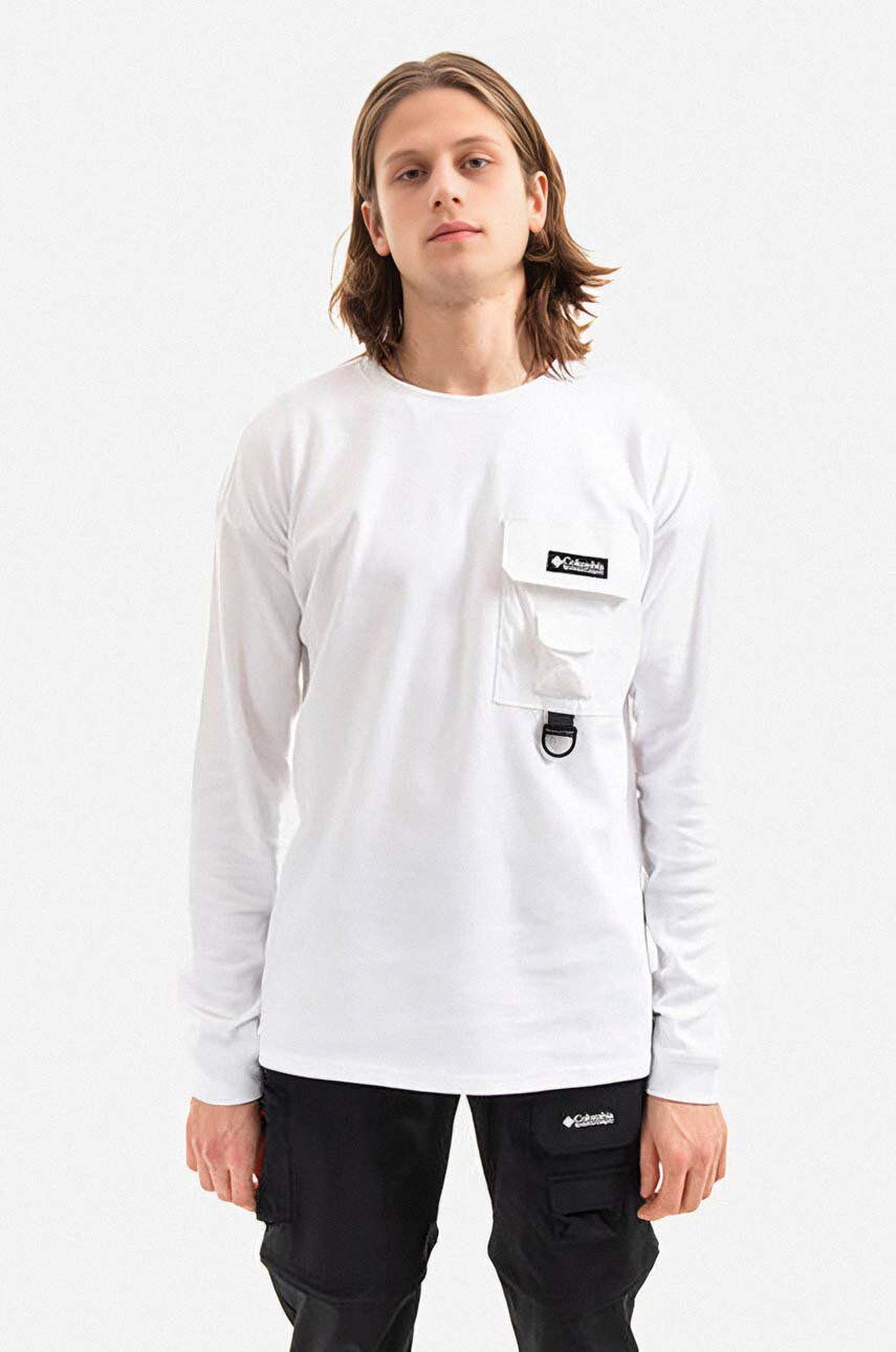 Columbia longsleeve Field Creek Doubleknit Long Sleeve bărbați, culoarea alb, uni 1993233-100 Columbia longsleeve Field Creek Doubleknit Long Sleeve bărbați, culoarea alb, uni 1993233-100