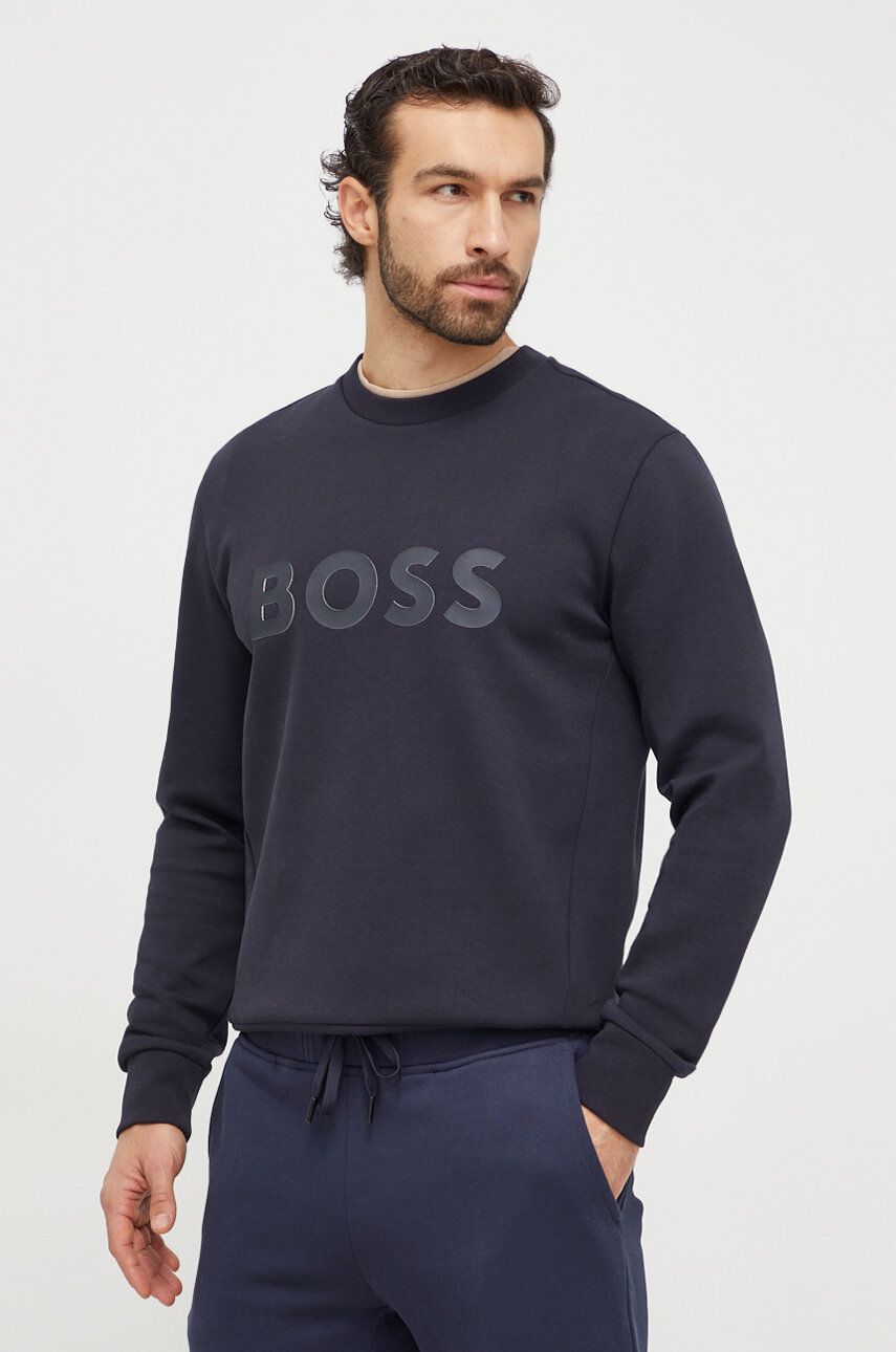BOSS Green bluză bărbați, culoarea bleumarin, cu imprimeu 50506119 BOSS Green bluză bărbați, culoarea bleumarin, cu imprimeu 50506119