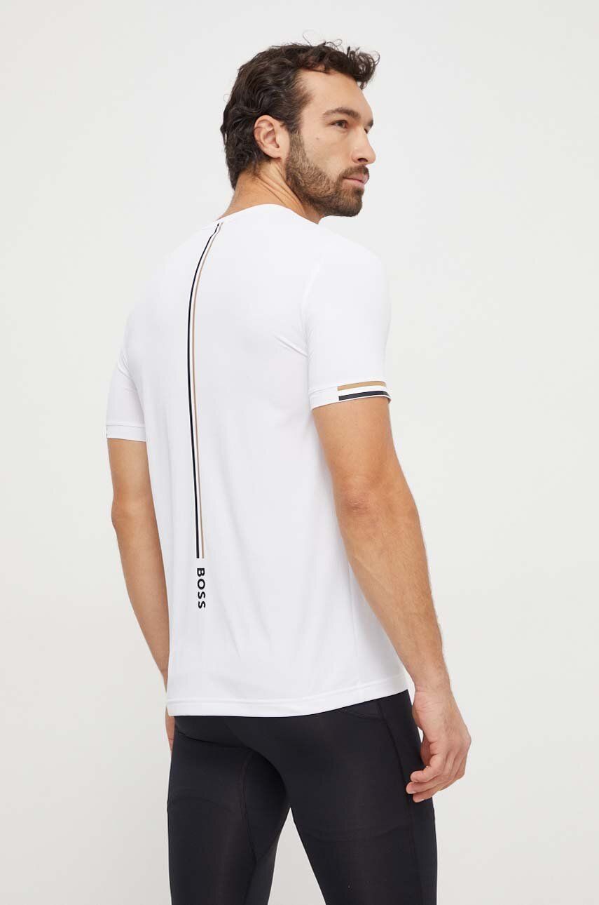 BOSS Green tricou x Matteo Berrettini bărbați, culoarea alb, cu imprimeu 50506348 BOSS Green tricou x Matteo Berrettini bărbați, culoarea alb, cu imprimeu 50506348