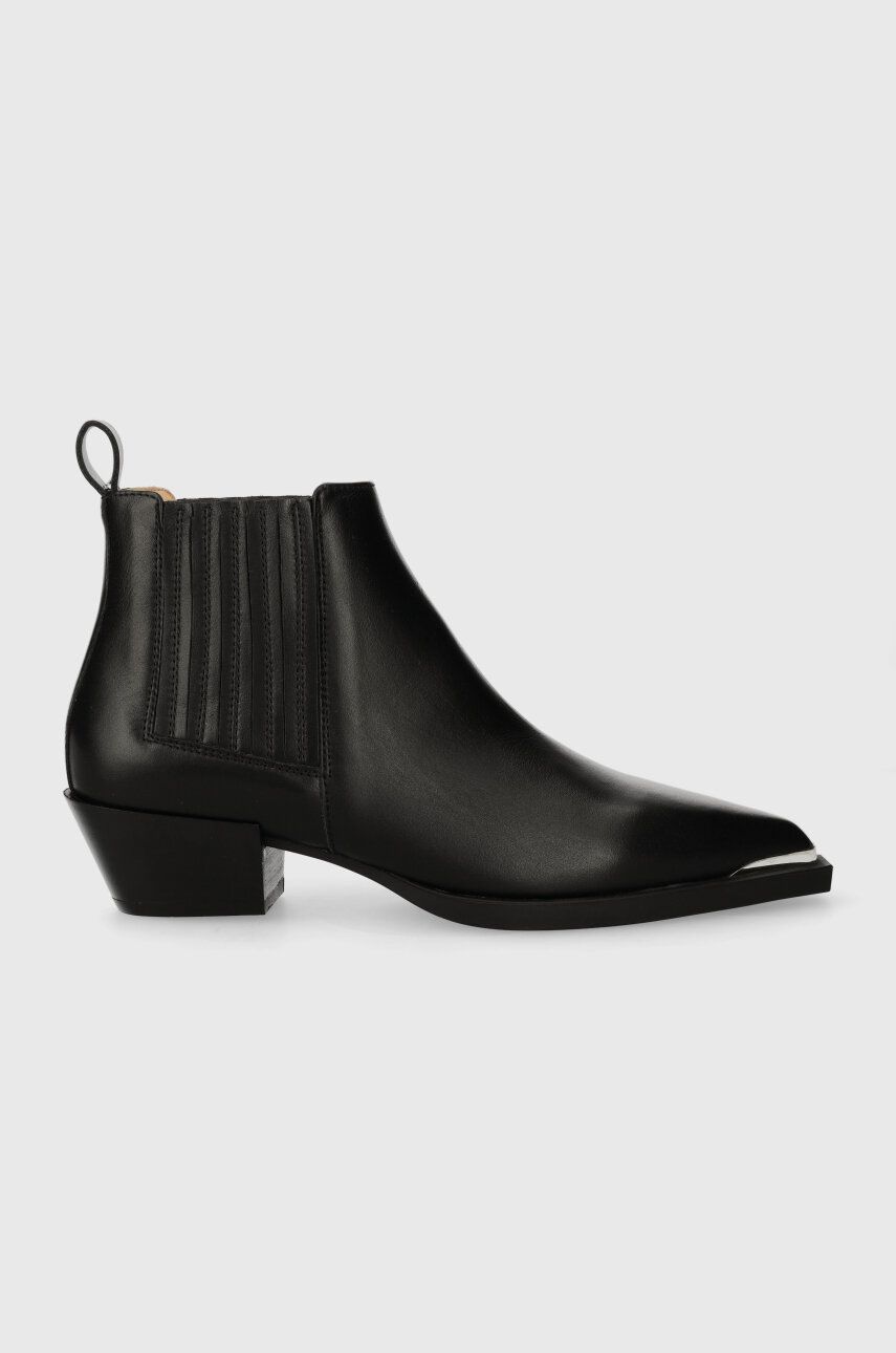 Copenhagen ghete chelsea de piele CPH244 vitello femei, culoarea negru, cu toc plat Copenhagen ghete chelsea de piele CPH244 vitello femei, culoarea negru, cu toc plat