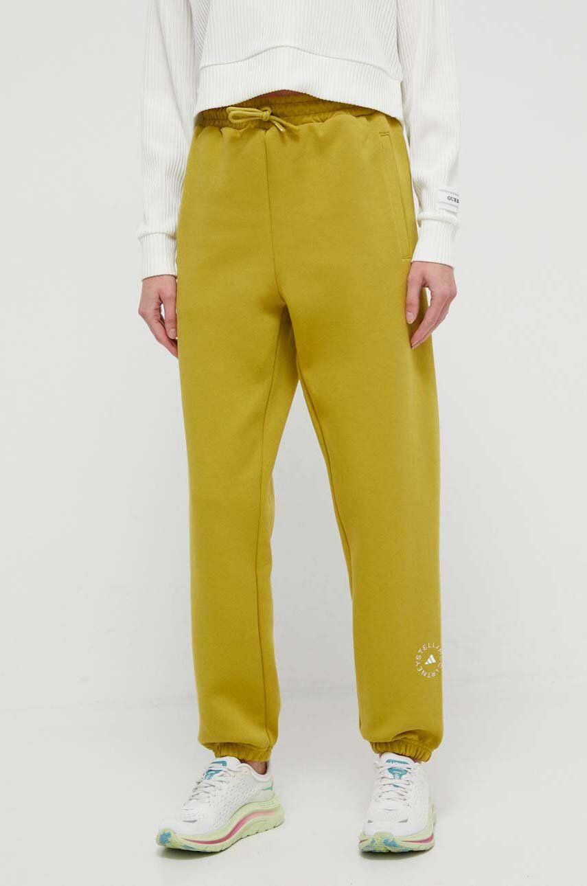 adidas by Stella McCartney pantaloni de trening culoarea verde, cu imprimeu IU0863 adidas by Stella McCartney pantaloni de trening culoarea verde, cu imprimeu IU0863