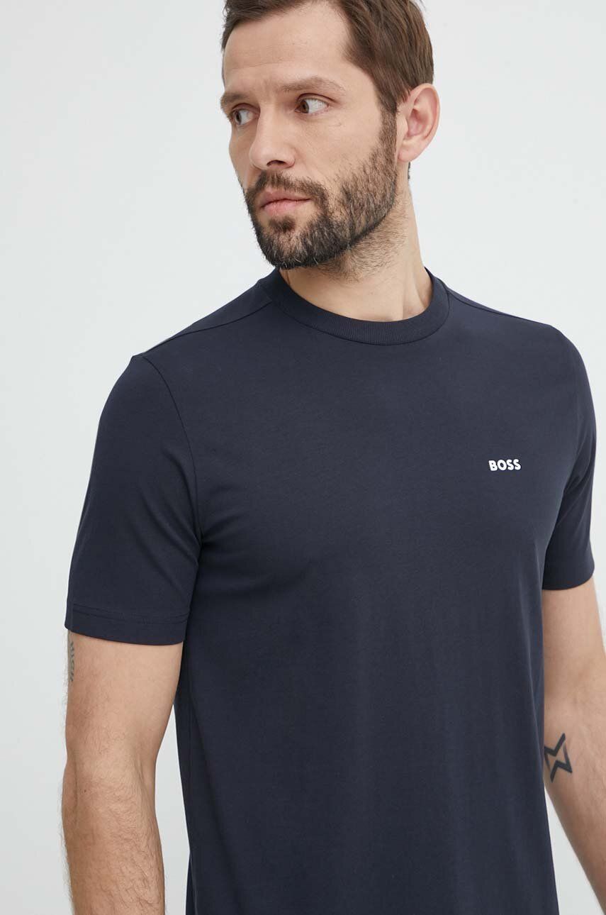 BOSS Green tricou bărbați, culoarea bleumarin, cu imprimeu 50506373 BOSS Green tricou bărbați, culoarea bleumarin, cu imprimeu 50506373
