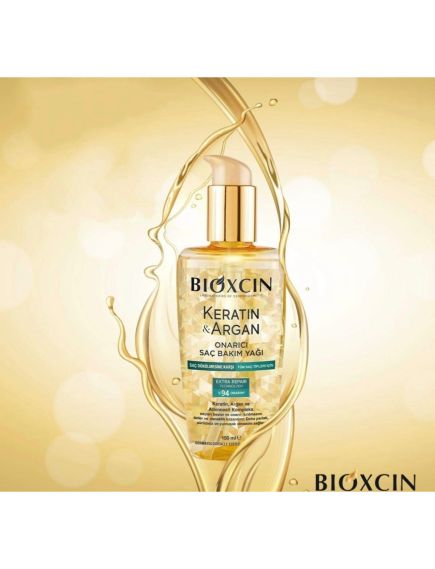 Ulei reparator de ingrijire a parului cu Keratina si Argan Bioxcin 150 ml Ulei reparator de ingrijire a parului cu Keratina si Argan Bioxcin 150 ml