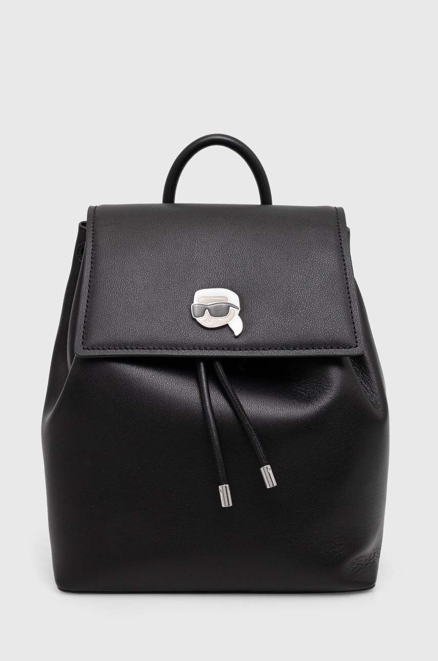 Karl Lagerfeld ghiozdan de piele femei, culoarea negru, mic, cu imprimeu Karl Lagerfeld ghiozdan de piele femei, culoarea negru, mic, cu imprimeu