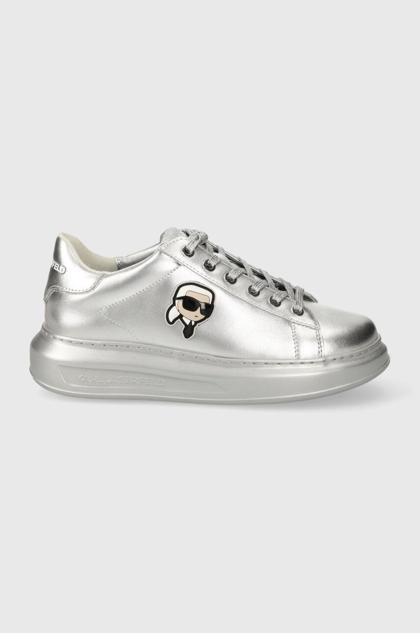 Karl Lagerfeld sneakers din piele KAPRI culoarea argintiu, KL62531M Karl Lagerfeld sneakers din piele KAPRI culoarea argintiu, KL62531M