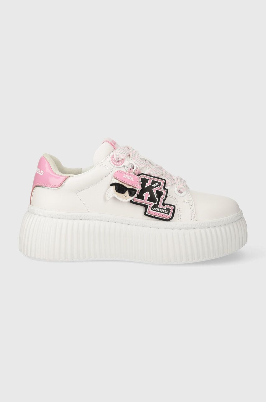 Karl Lagerfeld sneakers din piele KREEPER LO culoarea alb, KL42376V Karl Lagerfeld sneakers din piele KREEPER LO culoarea alb, KL42376V