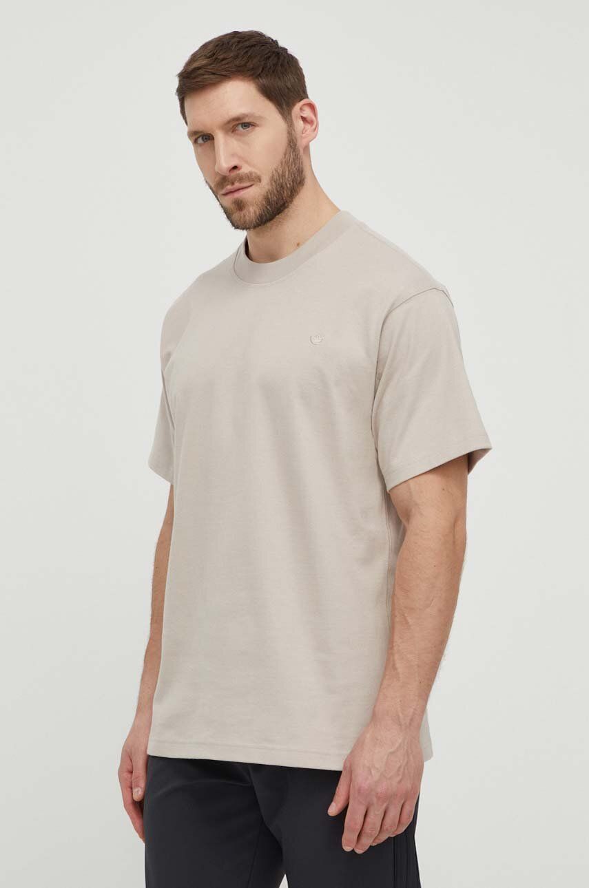 adidas Originals tricou din bumbac Adicolor Contempo Tee bărbați, culoarea bej, cu imprimeu, IP2773 adidas Originals tricou din bumbac Adicolor Contempo Tee bărbați, culoarea bej, cu imprimeu, IP2773