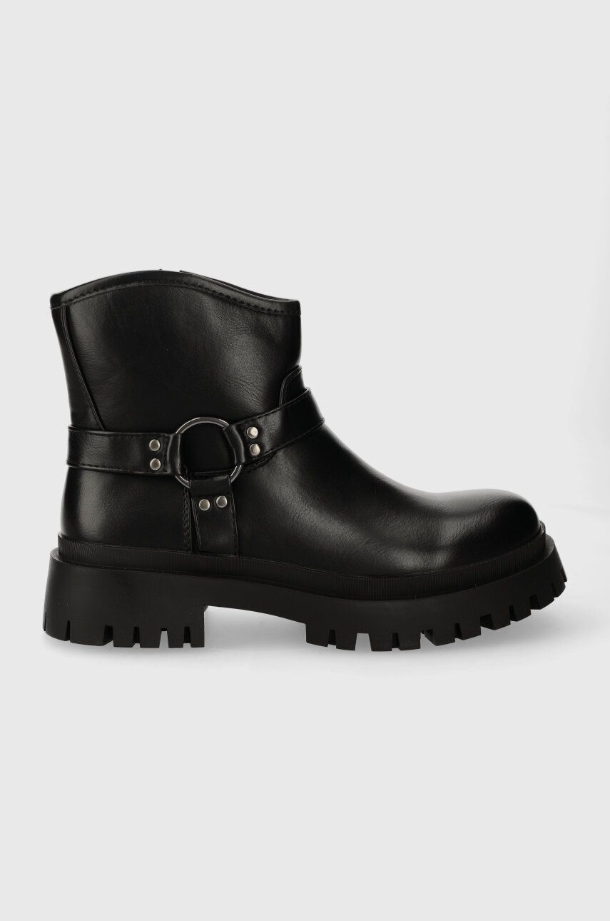 Answear Lab botine femei, culoarea negru, cu platforma, izolare usoara Answear Lab botine femei, culoarea negru, cu platforma, izolare usoara