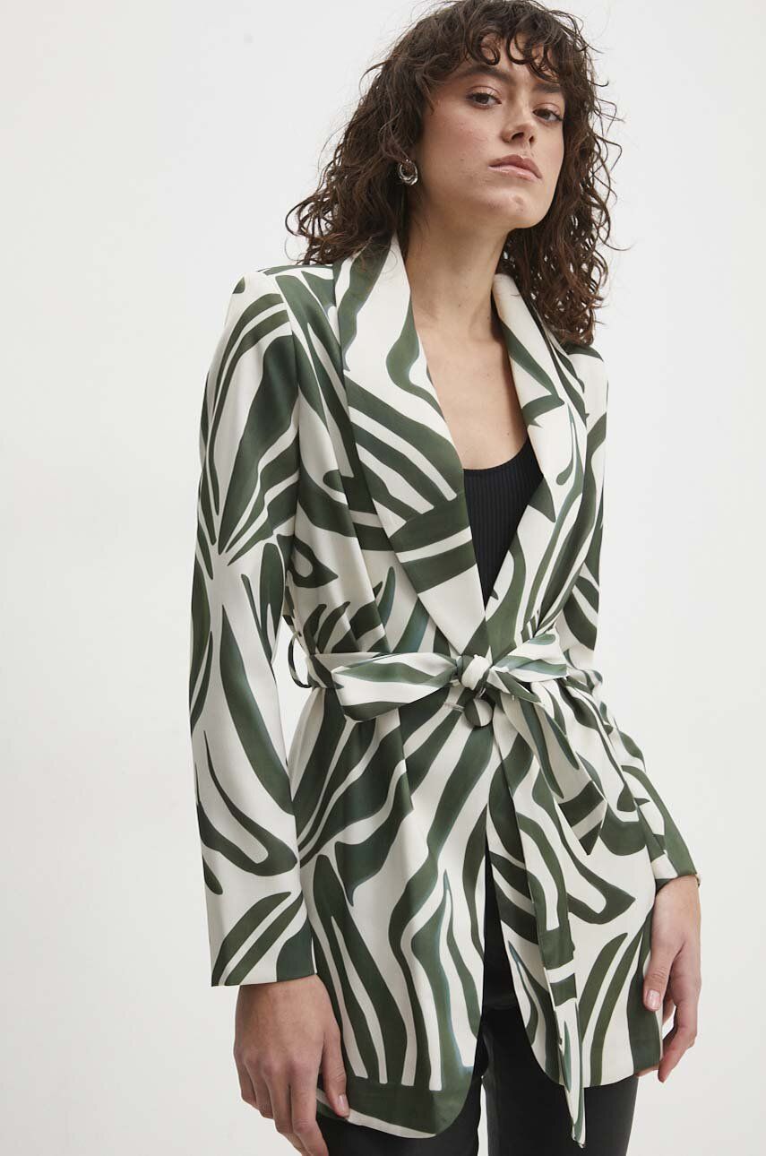 Answear Lab sacou culoarea verde, un singur rand de nasturi, modelator Answear Lab sacou culoarea verde, un singur rand de nasturi, modelator