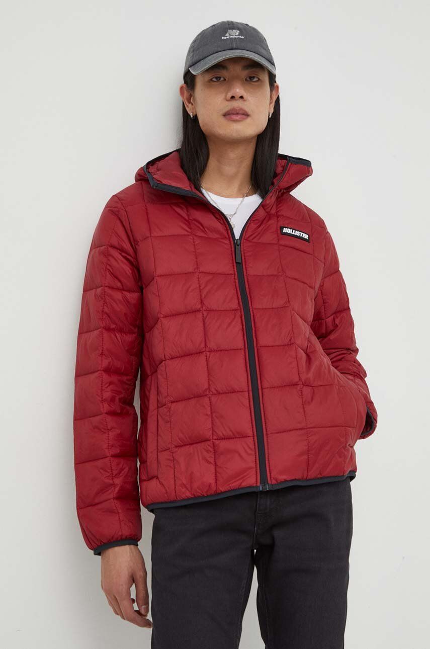 Hollister Co. geaca barbati, culoarea bordo, de tranzitie Hollister Co. geaca barbati, culoarea bordo, de tranzitie