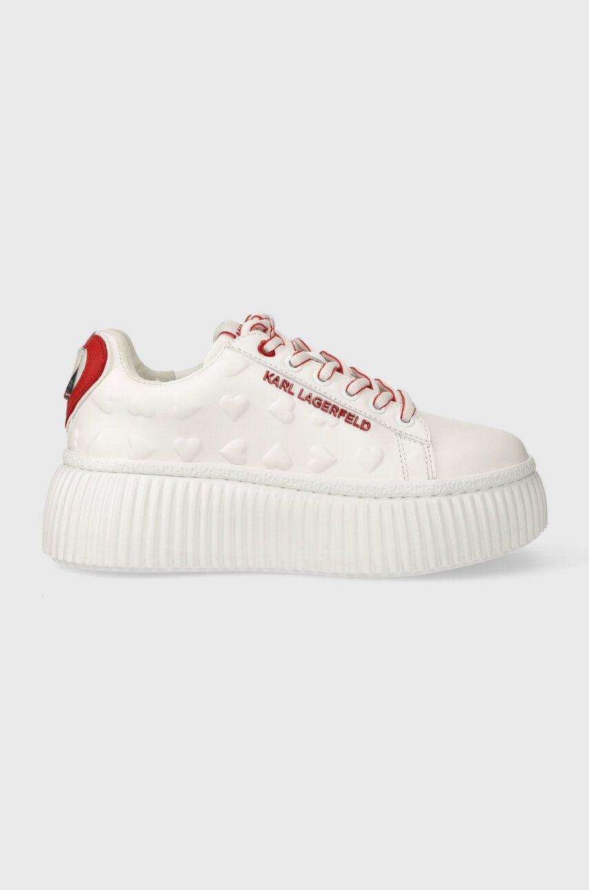Karl Lagerfeld sneakers din piele KREEPER LO culoarea alb, KL42394 Karl Lagerfeld sneakers din piele KREEPER LO culoarea alb, KL42394