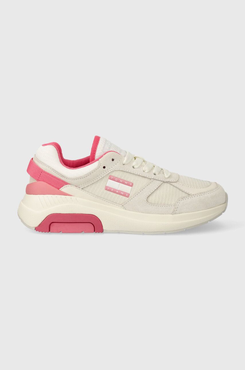 Tommy Jeans sneakers TJW RUNNER COMBINED culoarea bej, EN0EN02512 Tommy Jeans sneakers TJW RUNNER COMBINED culoarea bej, EN0EN02512