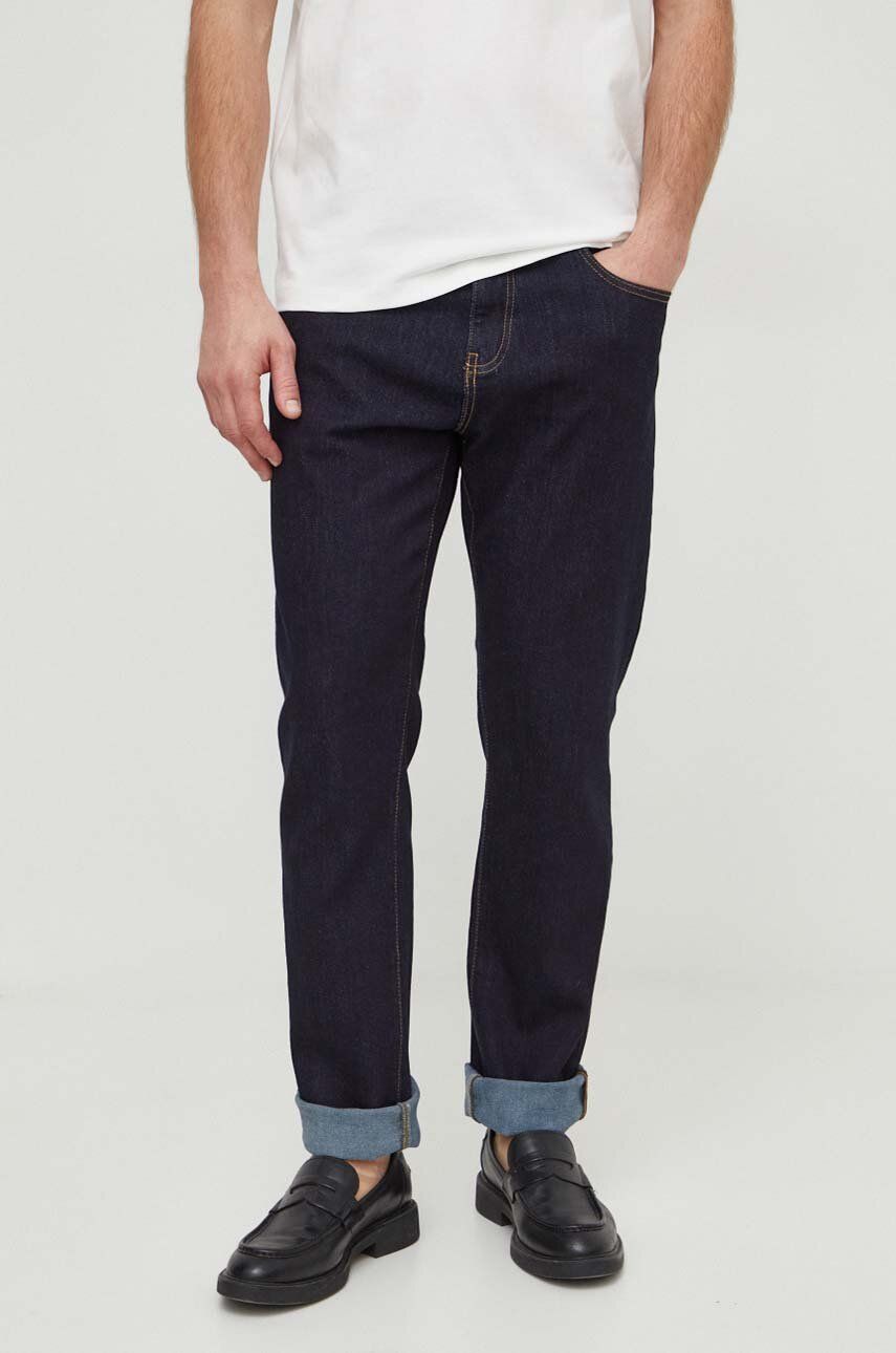 Armani Exchange jeansi barbati, culoarea albastru marin Armani Exchange jeansi barbati, culoarea albastru marin